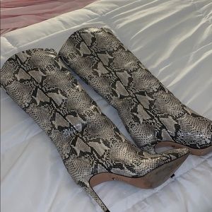 Tall Snake Print Boots